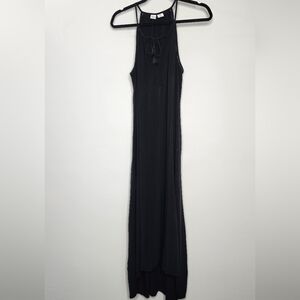 Pullover High Low Black Maxi Dress